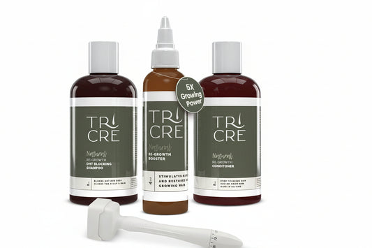 All-natural Regrowth Bundle designed to reduce shedding, block DHT, and support fuller, thicker hair